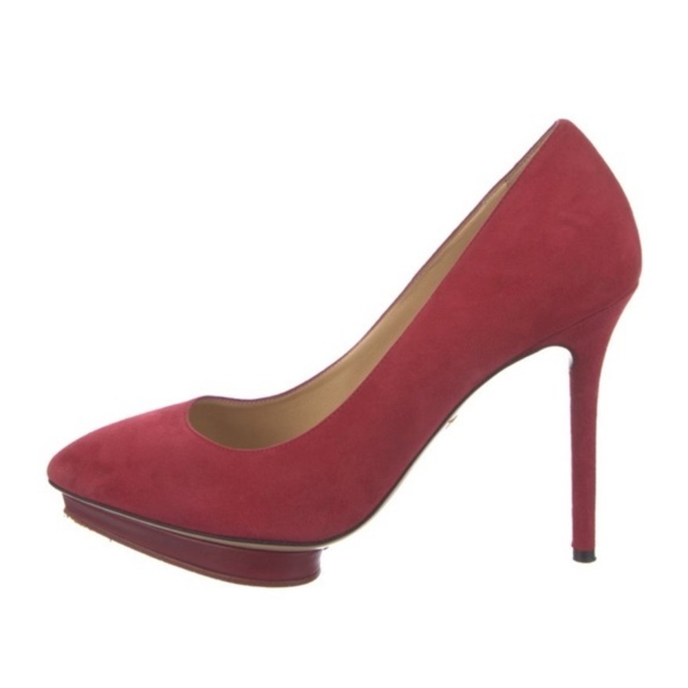 Charlotte Olympia Debbie Suede Red Pumps 37